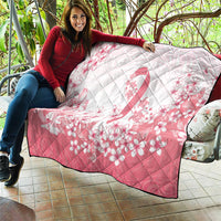 Breast Cancer Awareness Polynesian Quilt Floral Pink Ribbon