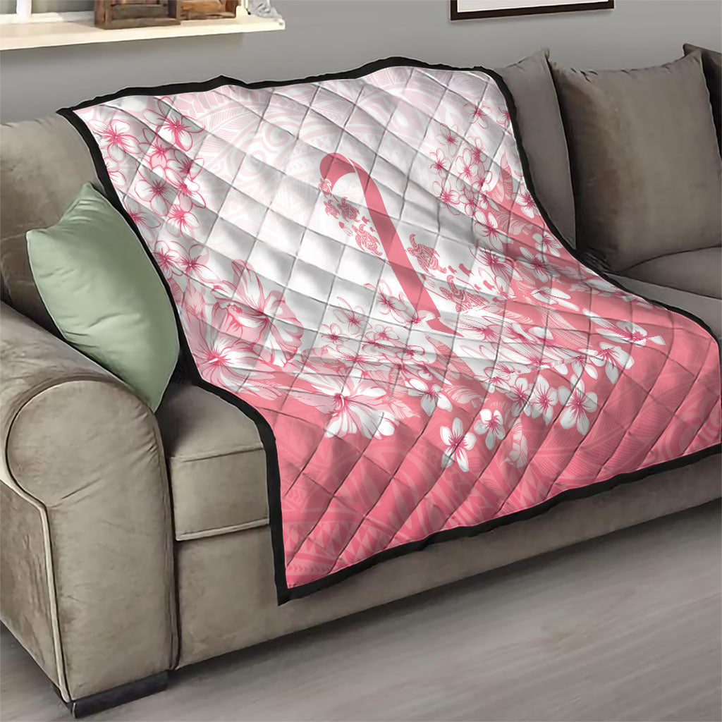 Breast Cancer Awareness Polynesian Quilt Floral Pink Ribbon