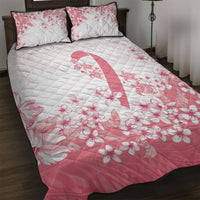 Breast Cancer Awareness Polynesian Quilt Bed Set Floral Pink Ribbon