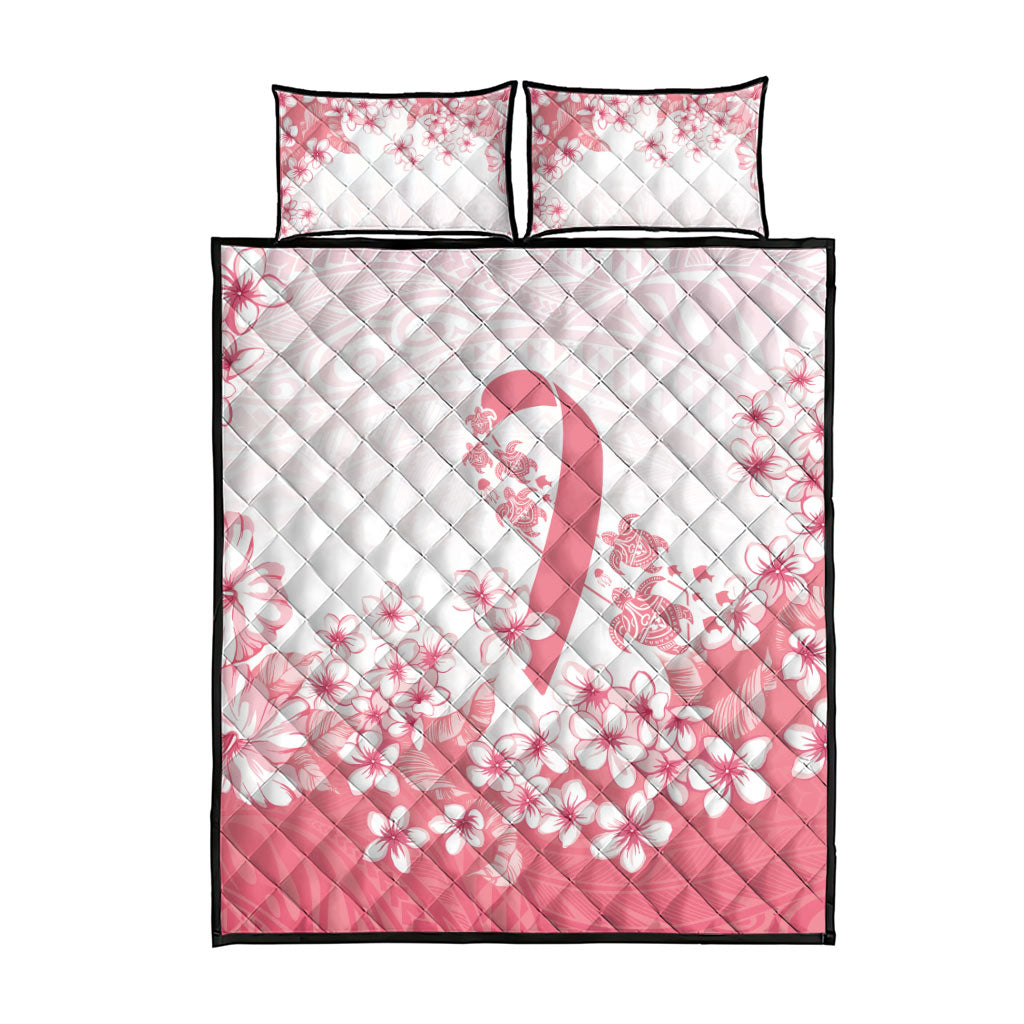 Breast Cancer Awareness Polynesian Quilt Bed Set Floral Pink Ribbon