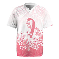 Breast Cancer Awareness Polynesian Rugby Jersey Floral Pink Ribbon