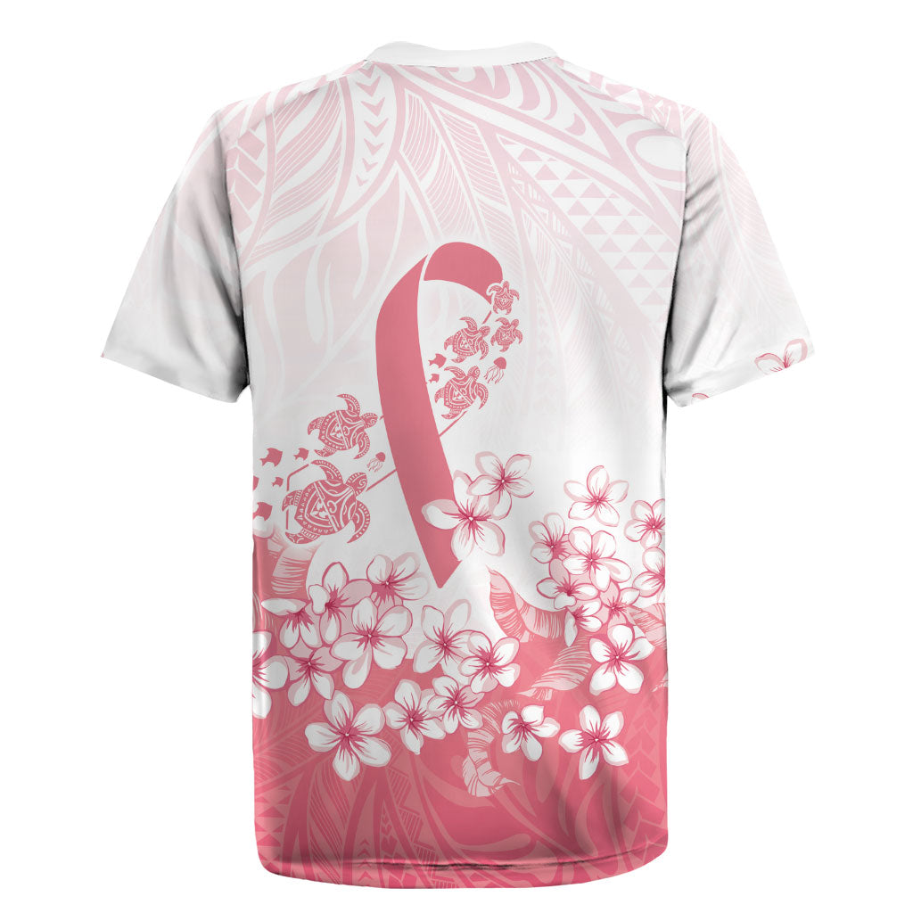 Breast Cancer Awareness Polynesian Rugby Jersey Floral Pink Ribbon