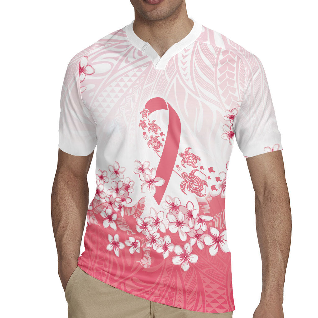 Breast Cancer Awareness Polynesian Rugby Jersey Floral Pink Ribbon