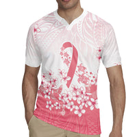 Breast Cancer Awareness Polynesian Rugby Jersey Floral Pink Ribbon