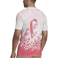 Breast Cancer Awareness Polynesian Rugby Jersey Floral Pink Ribbon