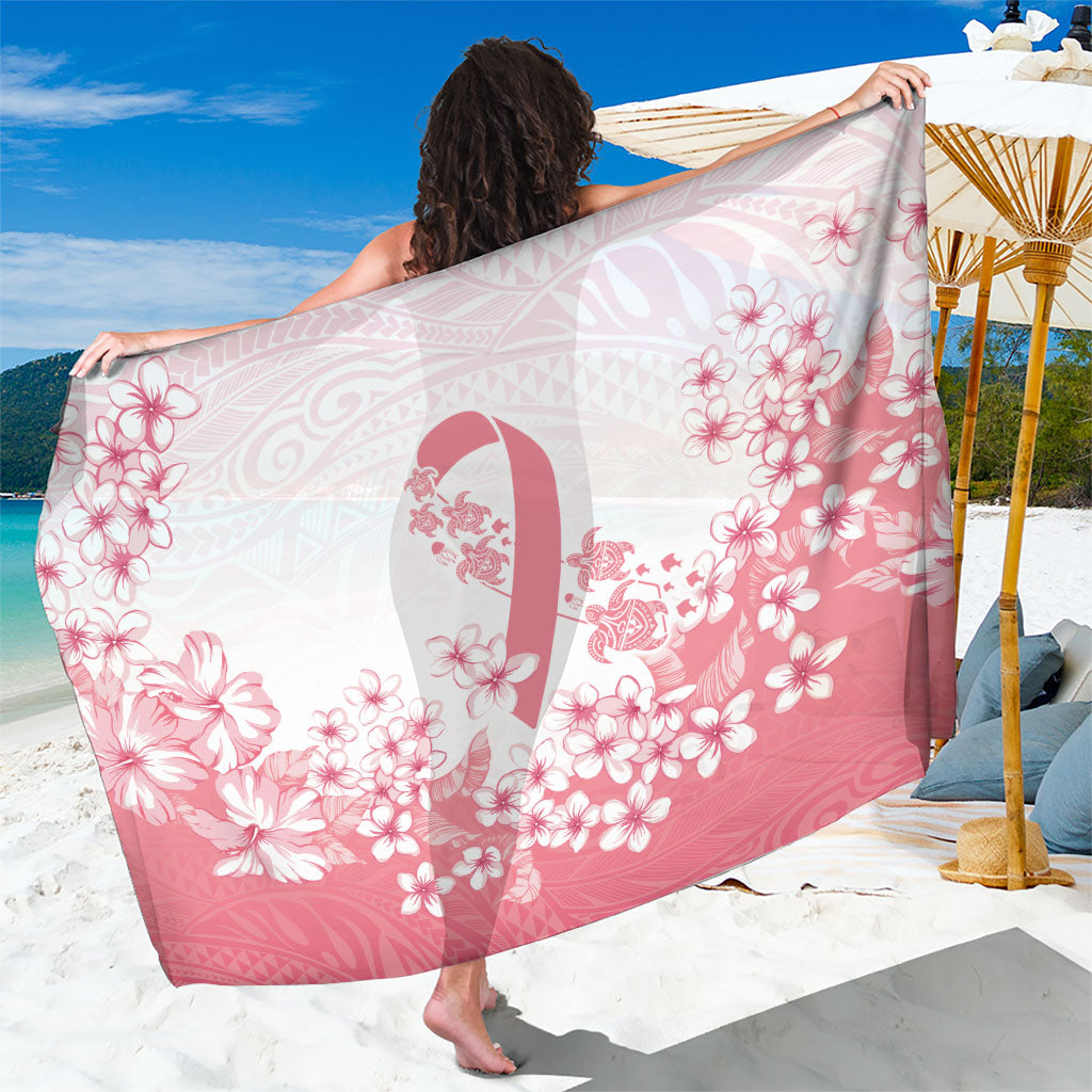 Breast Cancer Awareness Polynesian Sarong Floral Pink Ribbon