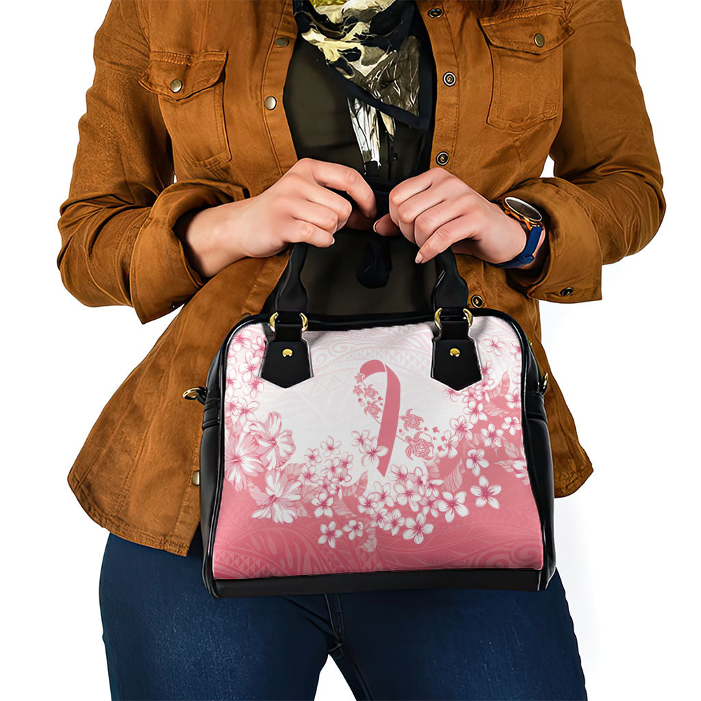 Breast Cancer Awareness Polynesian Shoulder Handbag Floral Pink Ribbon