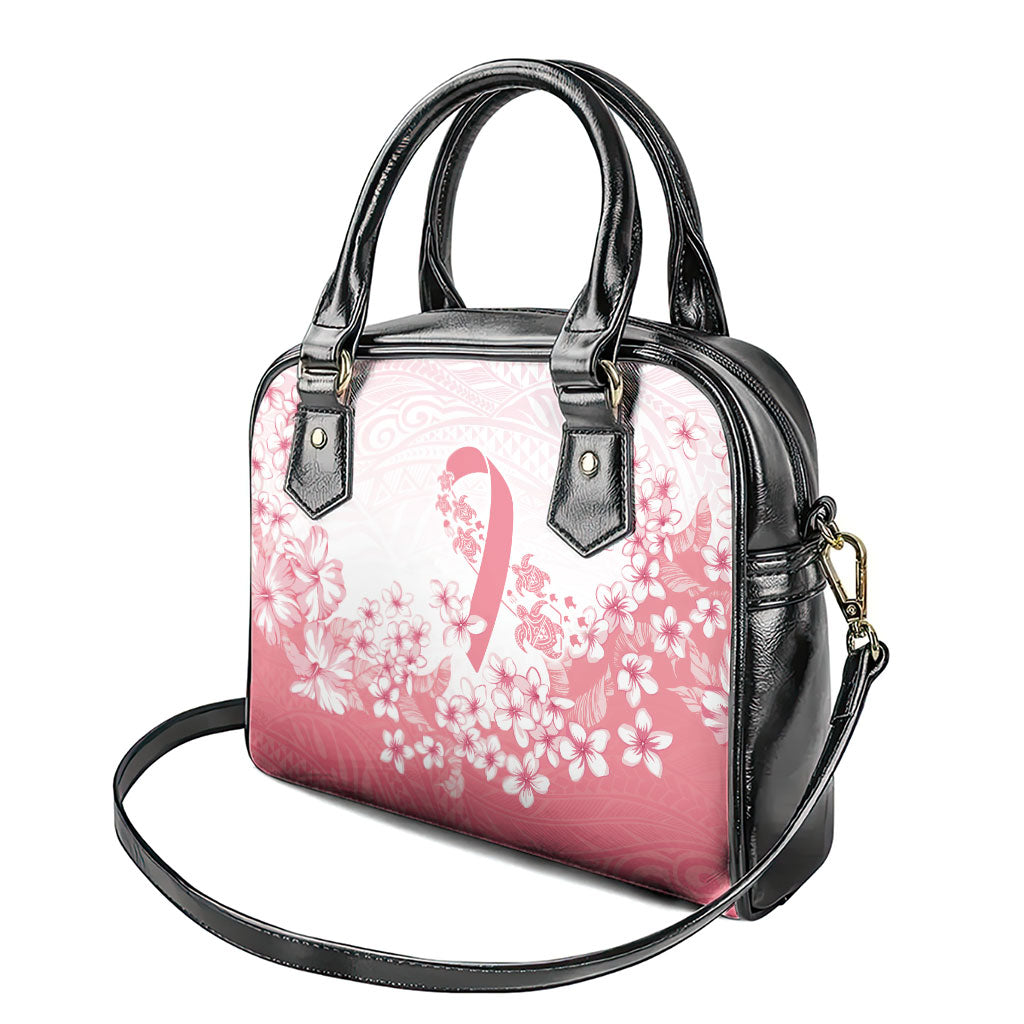 Breast Cancer Awareness Polynesian Shoulder Handbag Floral Pink Ribbon