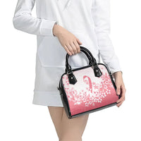 Breast Cancer Awareness Polynesian Shoulder Handbag Floral Pink Ribbon