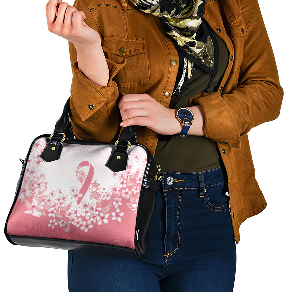 Breast Cancer Awareness Polynesian Shoulder Handbag Floral Pink Ribbon