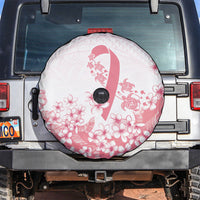 Breast Cancer Awareness Polynesian Spare Tire Cover Floral Pink Ribbon