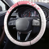 Breast Cancer Awareness Polynesian Steering Wheel Cover Floral Pink Ribbon