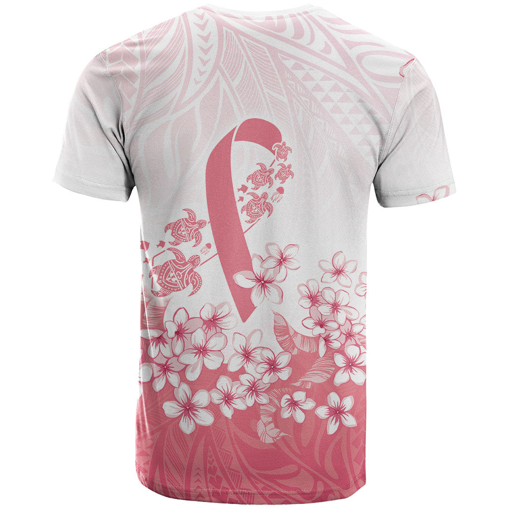 Breast Cancer Awareness Polynesian T Shirt Floral Pink Ribbon