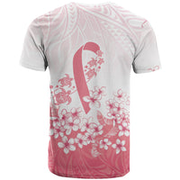 Breast Cancer Awareness Polynesian T Shirt Floral Pink Ribbon