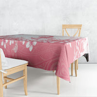 Breast Cancer Awareness Polynesian Tablecloth Floral Pink Ribbon