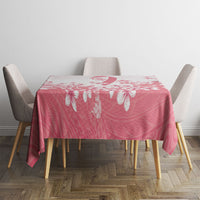 Breast Cancer Awareness Polynesian Tablecloth Floral Pink Ribbon