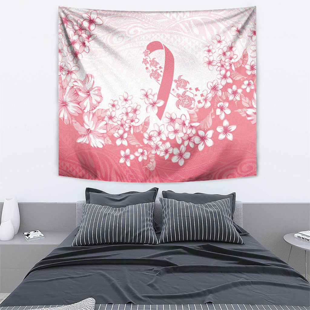 Breast Cancer Awareness Polynesian Tapestry Floral Pink Ribbon