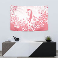 Breast Cancer Awareness Polynesian Tapestry Floral Pink Ribbon