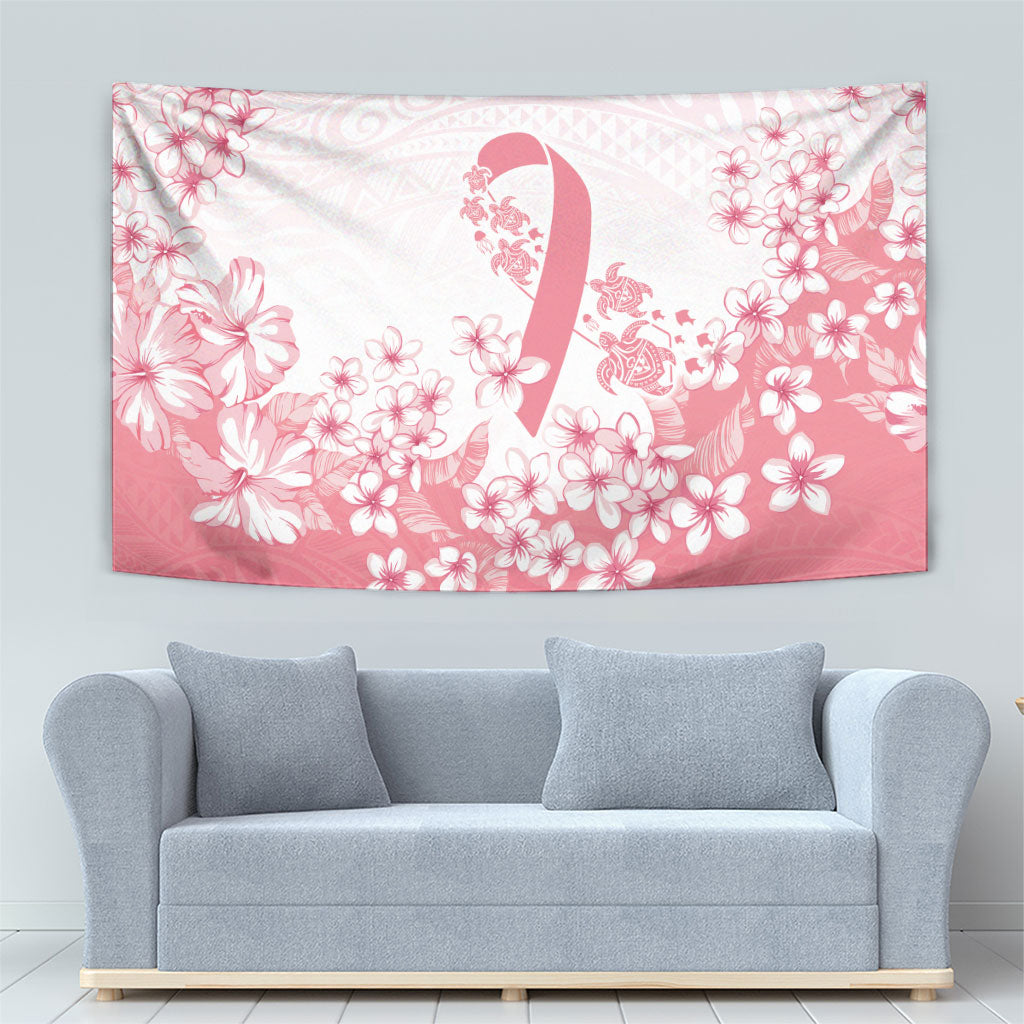 Breast Cancer Awareness Polynesian Tapestry Floral Pink Ribbon