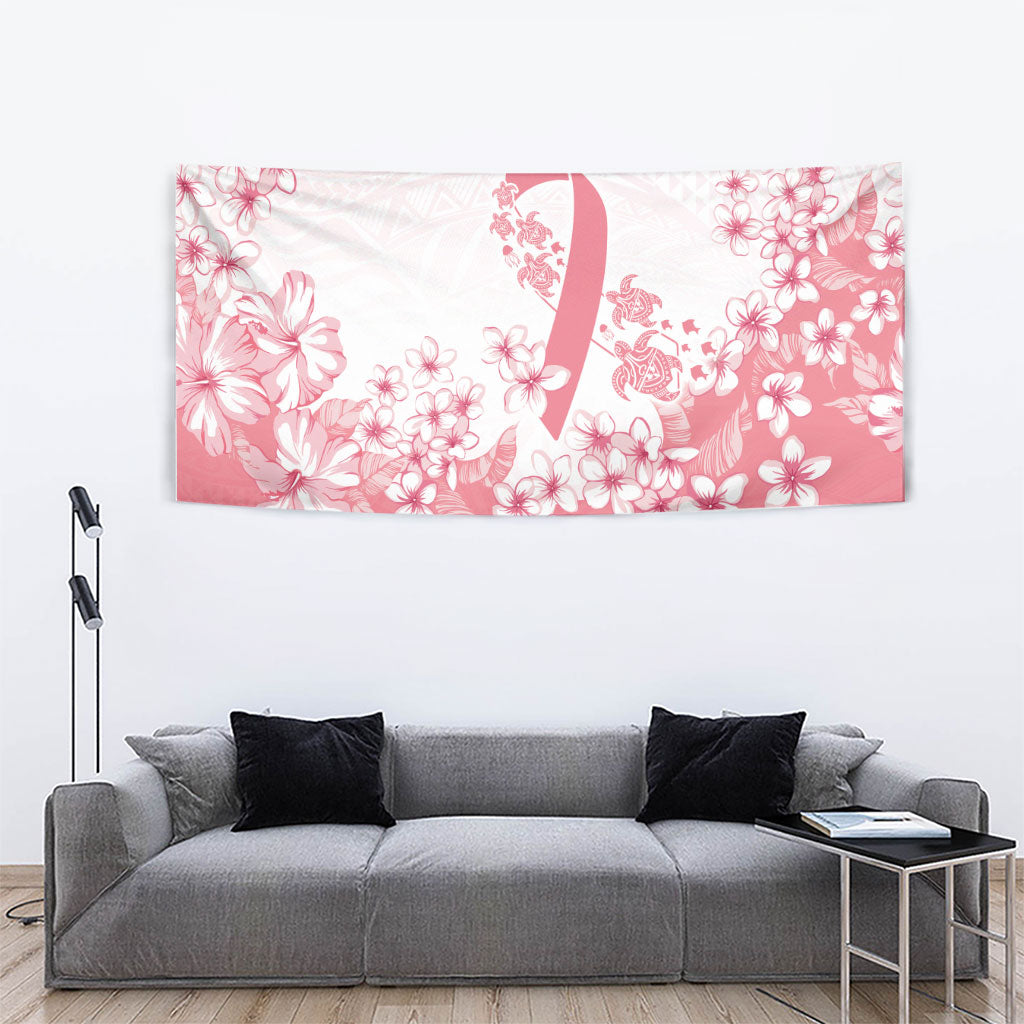 Breast Cancer Awareness Polynesian Tapestry Floral Pink Ribbon