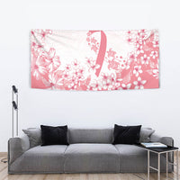 Breast Cancer Awareness Polynesian Tapestry Floral Pink Ribbon