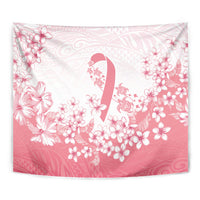 Breast Cancer Awareness Polynesian Tapestry Floral Pink Ribbon