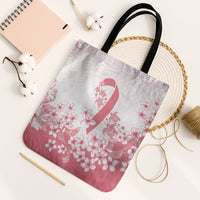 Breast Cancer Awareness Polynesian Tote Bag Floral Pink Ribbon
