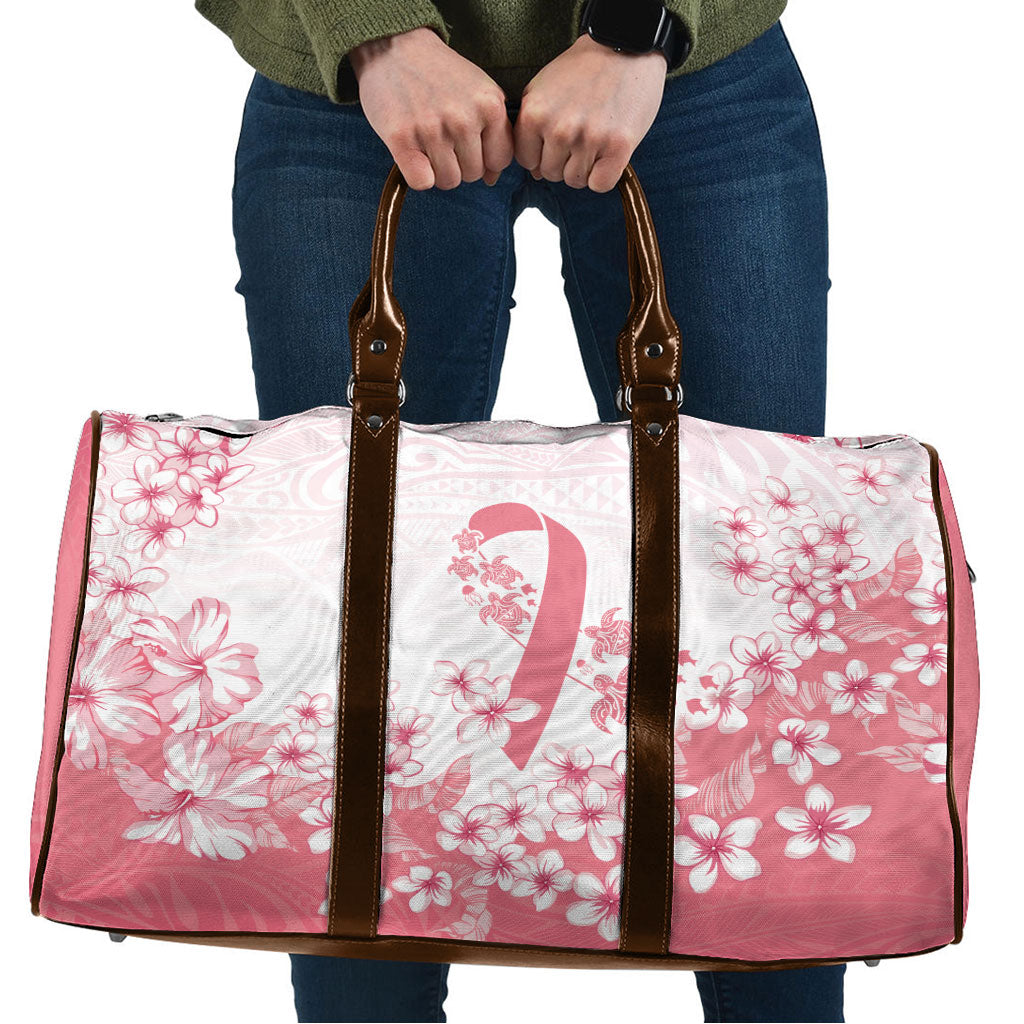Breast Cancer Awareness Polynesian Travel Bag Floral Pink Ribbon
