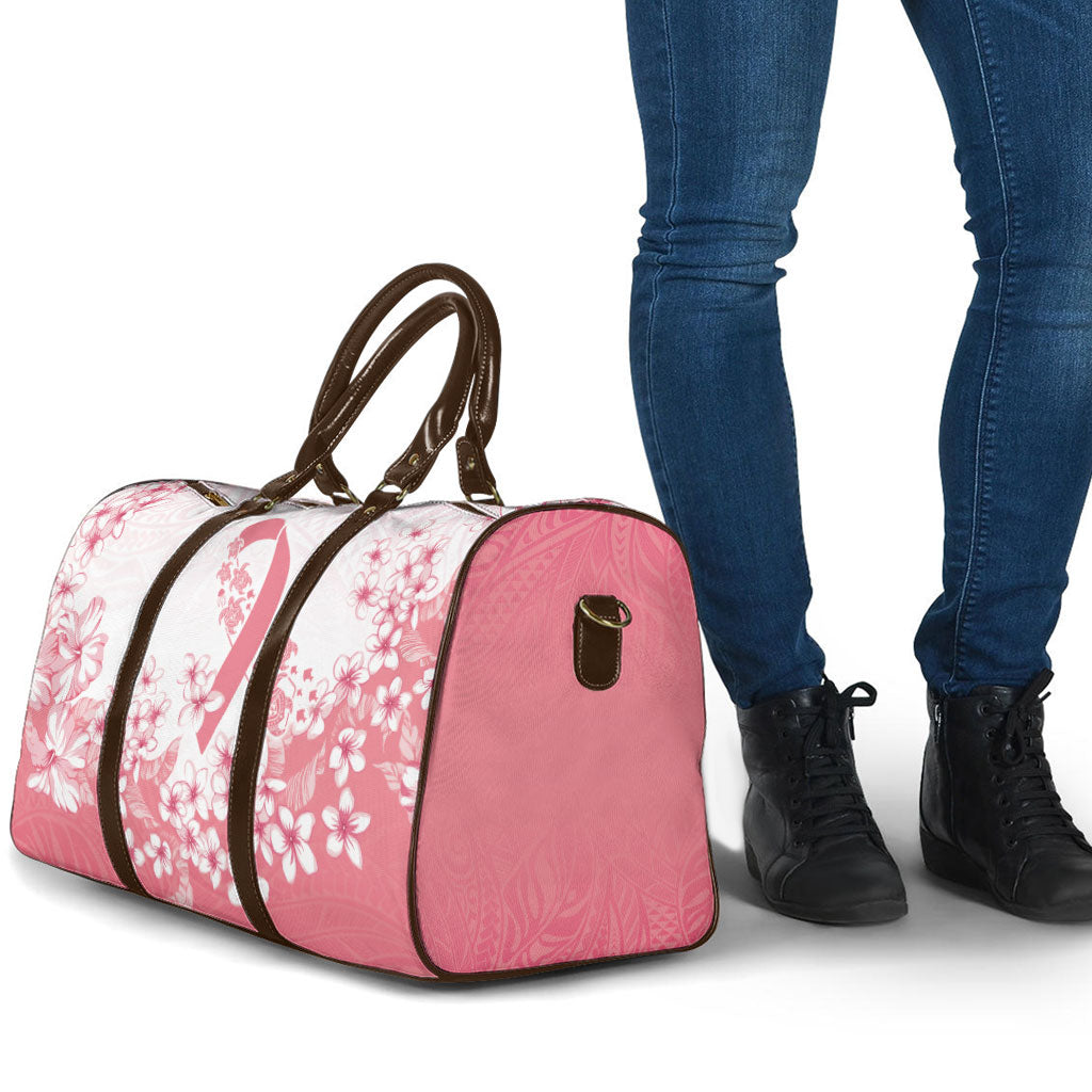 Breast Cancer Awareness Polynesian Travel Bag Floral Pink Ribbon