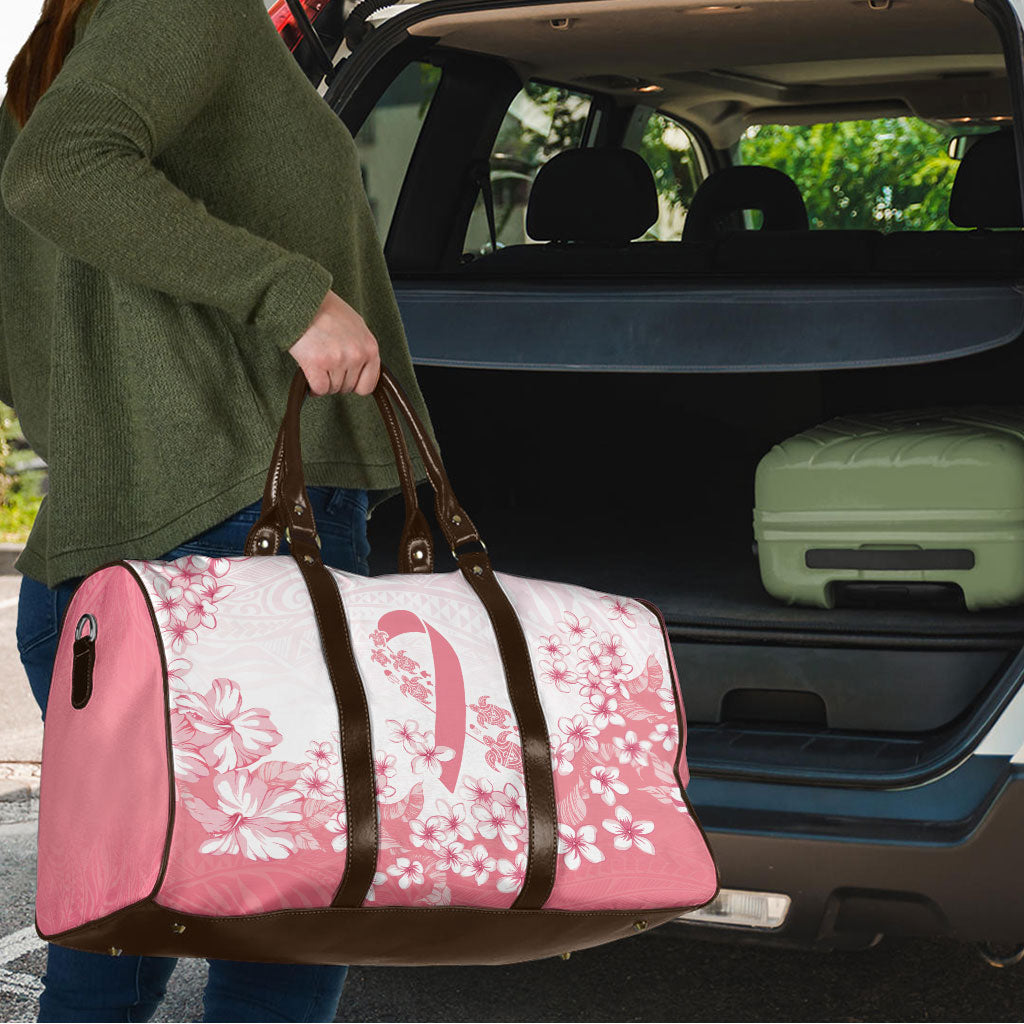 Breast Cancer Awareness Polynesian Travel Bag Floral Pink Ribbon