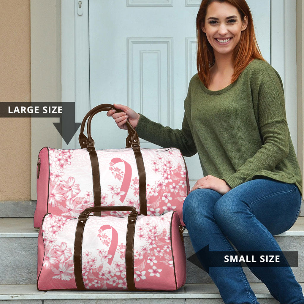 Breast Cancer Awareness Polynesian Travel Bag Floral Pink Ribbon