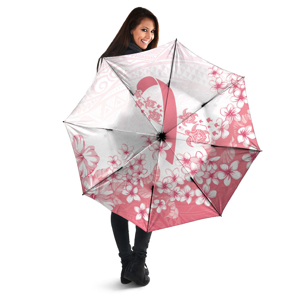 Breast Cancer Awareness Polynesian Umbrella Floral Pink Ribbon