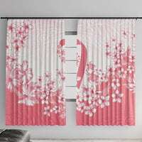 Breast Cancer Awareness Polynesian Window Curtain Floral Pink Ribbon