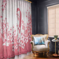 Breast Cancer Awareness Polynesian Window Curtain Floral Pink Ribbon