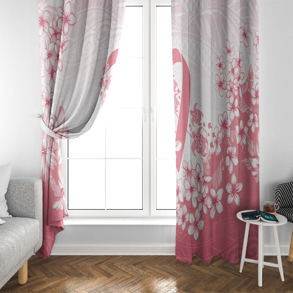 Breast Cancer Awareness Polynesian Window Curtain Floral Pink Ribbon