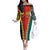 Personalised Papua New Guinea Mix Penama Family Matching Off Shoulder Long Sleeve Dress and Hawaiian Shirt Tribal Patterns Half-Half Style LT7 Mom's Dress Colorful - Polynesian Pride