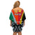 Personalised Papua New Guinea Mix Penama Off Shoulder Short Dress Tribal Patterns Half-Half Style LT7 - Polynesian Pride