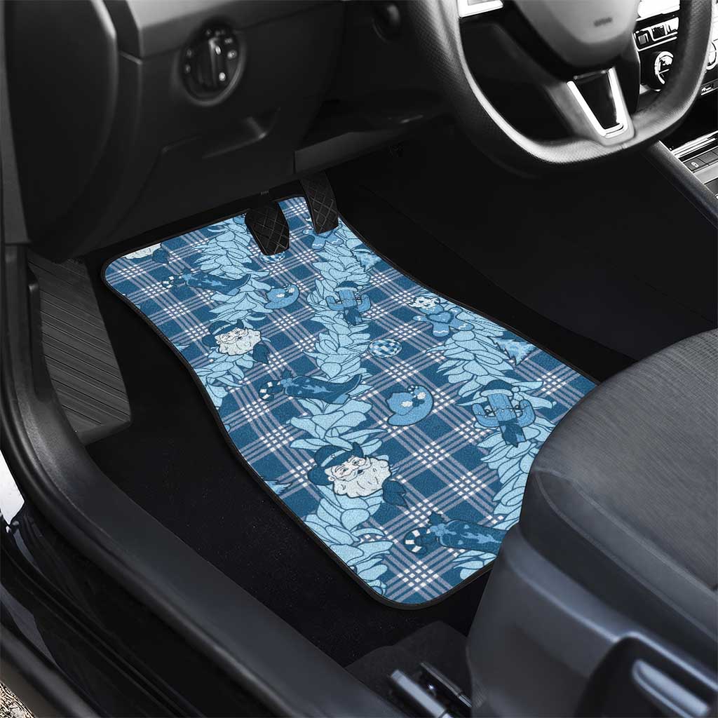Blue Palaka Hawaii Cowboy Christmas Car Mats Paniolo Mix Maile Lei - Polynesian Pride