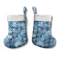 Blue Palaka Hawaii Cowboy Christmas Stocking Paniolo Mix Maile Lei - Polynesian Pride