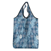 Blue Palaka Hawaii Cowboy Christmas Grocery Bag Paniolo Mix Maile Lei - Polynesian Pride