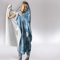 Blue Palaka Hawaii Cowboy Christmas Hooded Blanket Paniolo Mix Maile Lei - Polynesian Pride