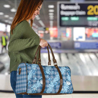 Blue Palaka Hawaii Cowboy Christmas Travel Bag Paniolo Mix Maile Lei - Polynesian Pride