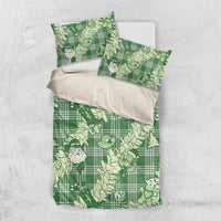 Green Palaka Hawaii Cowboy Christmas Bedding Set Paniolo Mix Maile Lei - Polynesian Pride