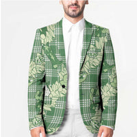 Green Palaka Hawaii Cowboy Christmas Blazer Paniolo Mix Maile Lei - Polynesian Pride