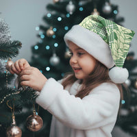 Green Palaka Hawaii Cowboy Christmas Santa Hat Paniolo Mix Maile Lei - Polynesian Pride