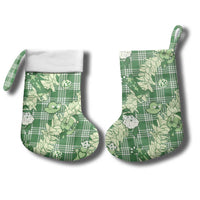 Green Palaka Hawaii Cowboy Christmas Stocking Paniolo Mix Maile Lei - Polynesian Pride