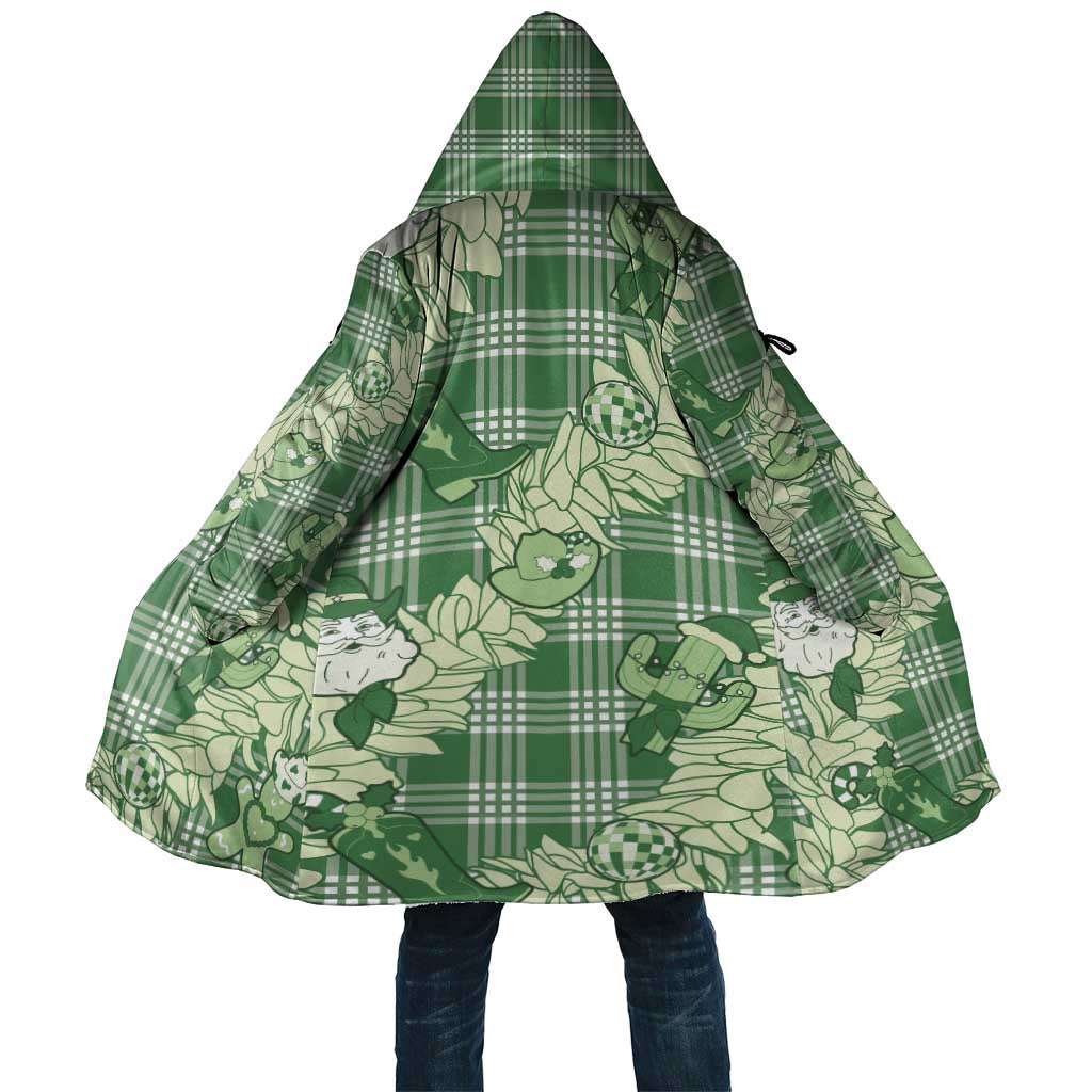 Green Palaka Hawaii Cowboy Christmas Cloak Paniolo Mix Maile Lei - Polynesian Pride