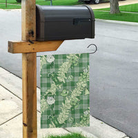 Green Palaka Hawaii Cowboy Christmas Garden Flag Paniolo Mix Maile Lei - Polynesian Pride