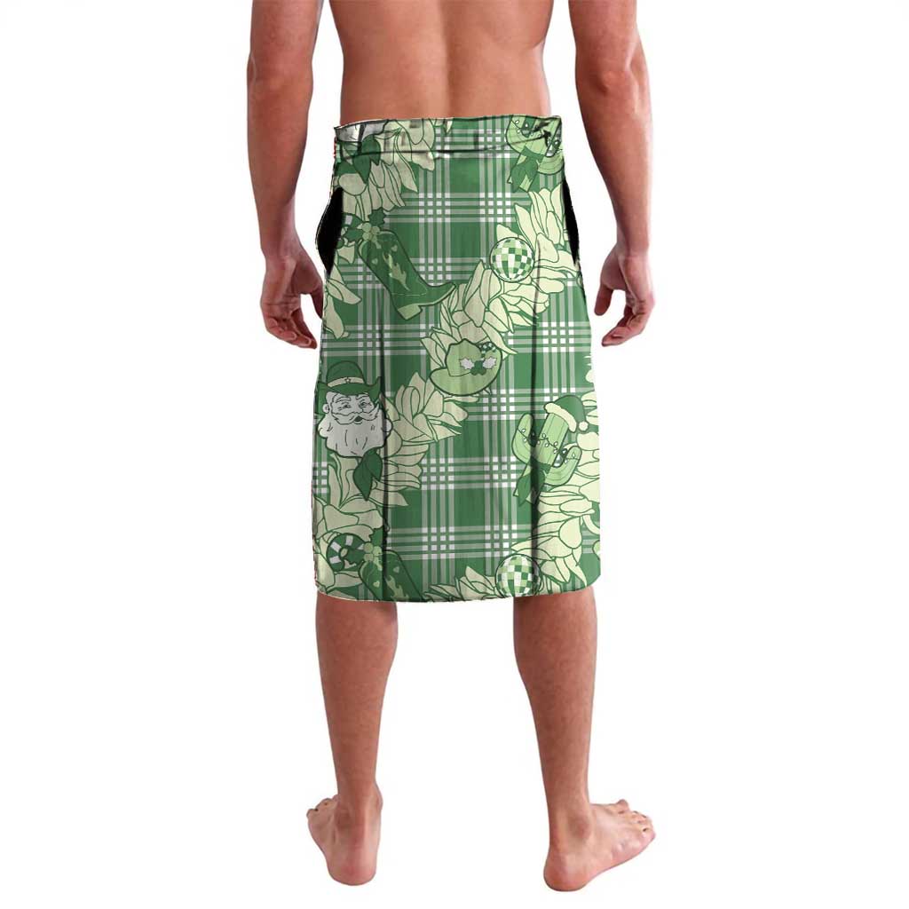 Green Palaka Hawaii Cowboy Christmas Lavalava Paniolo Mix Maile Lei - Polynesian Pride