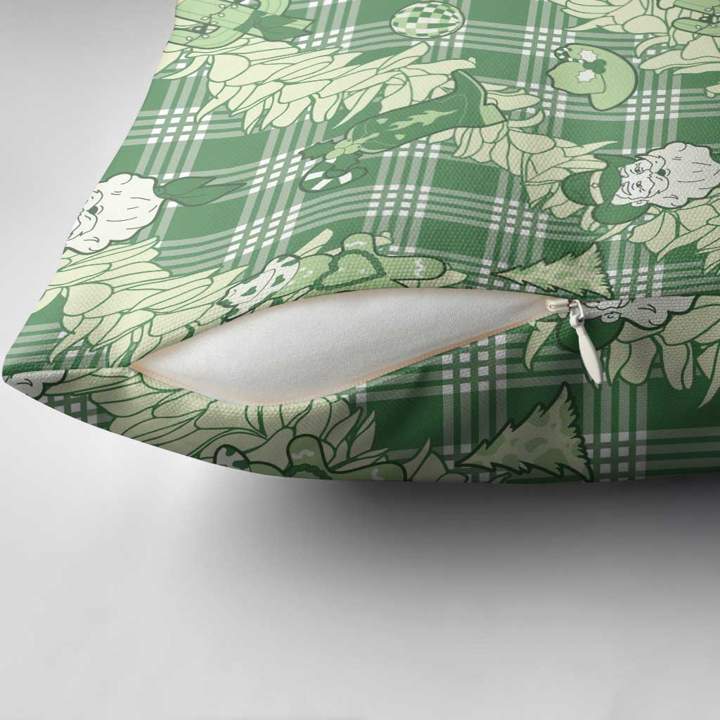 Green Palaka Hawaii Cowboy Christmas Pillow Cover Paniolo Mix Maile Lei - Polynesian Pride